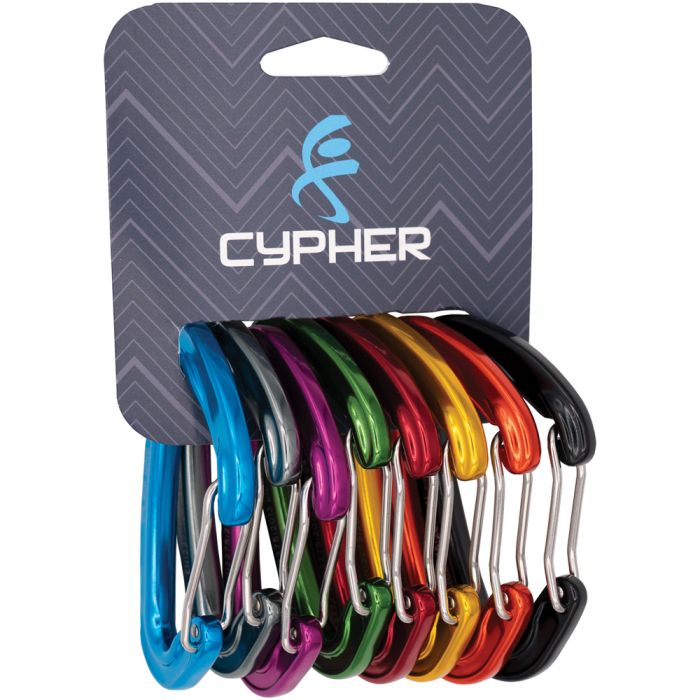 Cypher Ceres II Wire Gate Carabiners 8-Pack (Eight Colors) | Ultralight Trad Climbing Carabiners