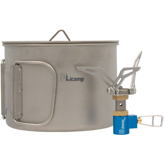 The Olicamp Ion Stove with Titanium Space Saver 900 Pot Combo